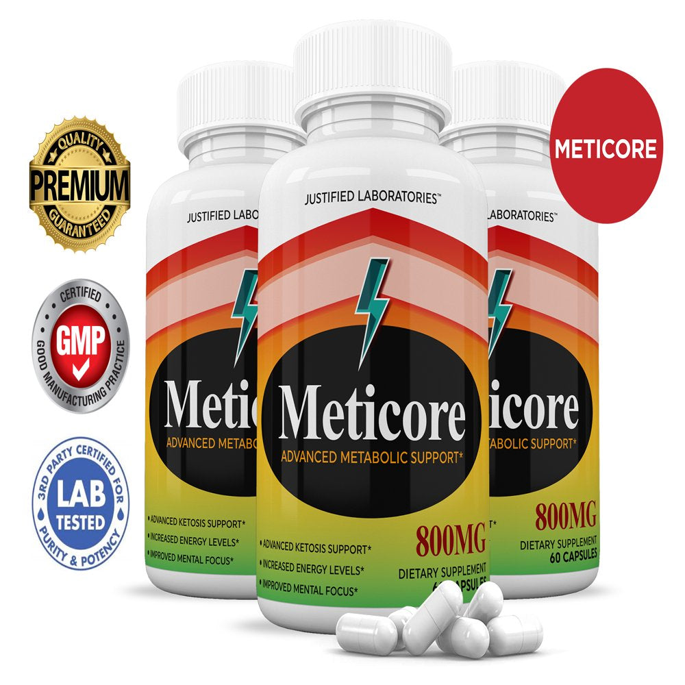(3 Pack) Meticore Keto Pills Ketogenic Supplement Includes Gobhb Apple Cider Vinegar Macadamia Nut Oil and Green Tea Advanced Ketosis Support for Men Women 180 Capsules - Nutricity.com.au