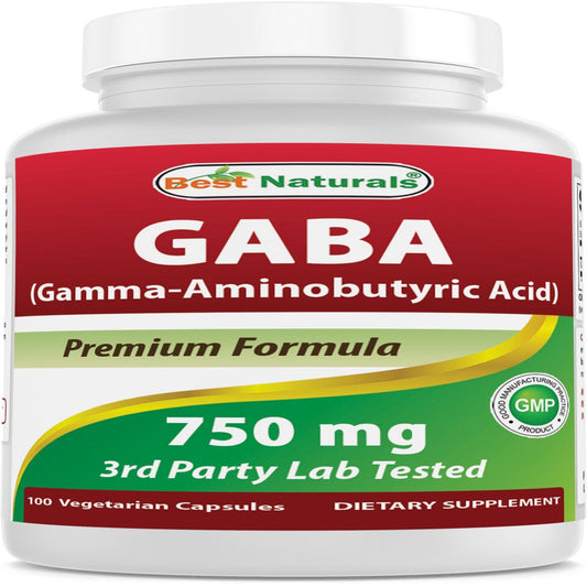 Best Naturals GABA 750 Mg 100 Vegetarian Capsules