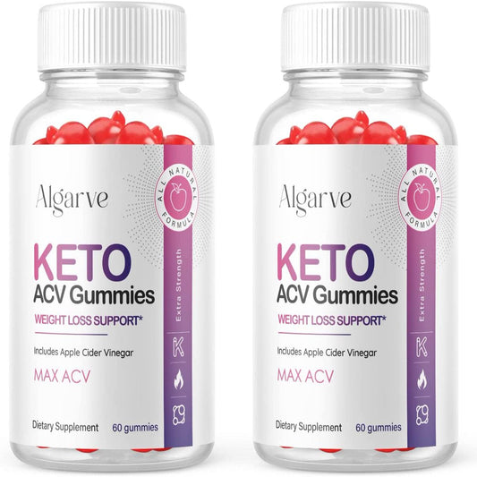 (2 Pack) Algarve Keto ACV Gummies - Supplement for Weight Loss - Energy & Focus Boosting Dietary Supplements for Weight Management & Metabolism - Fat Burn - 120 Gummies - Nutricity.com.au