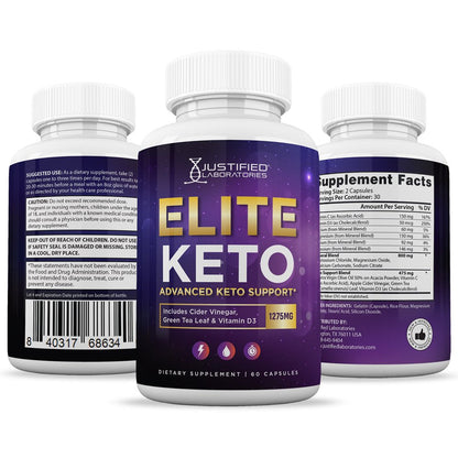 Elite Keto ACV Pills 1275Mg Dietary Supplement 60 Capsules