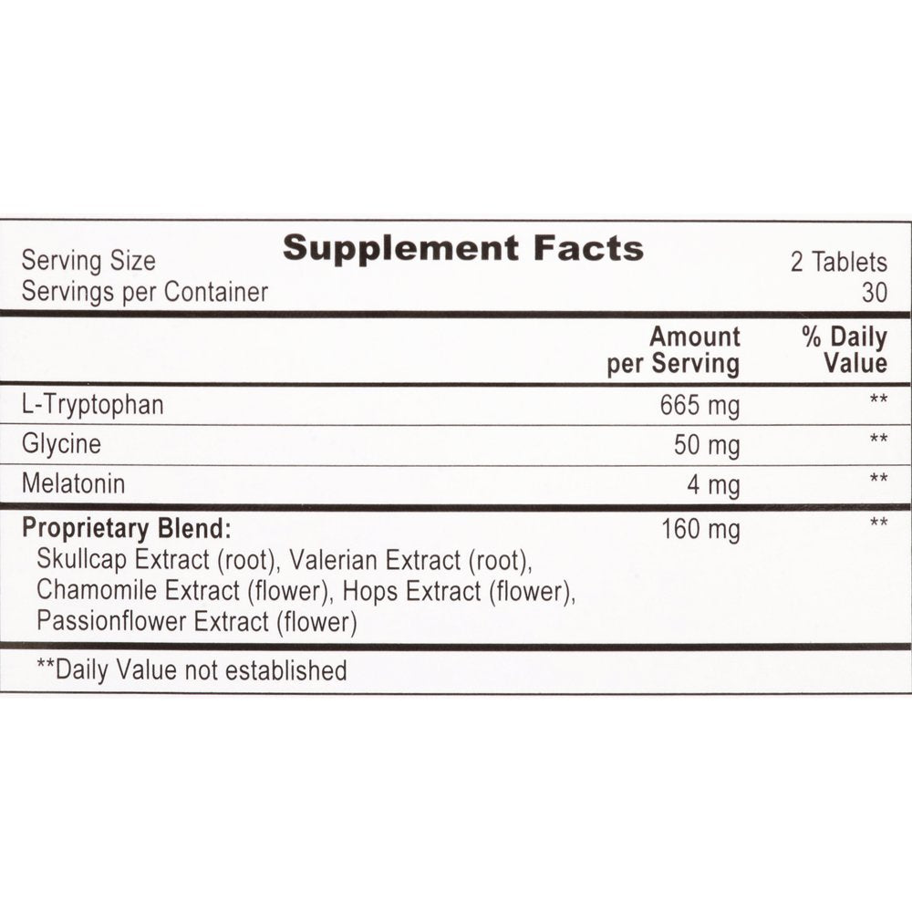 Alteril Sleep Aid Tablets 60Ct, 3 Sleep Aids in One, 5Mg Melatonin, L-Tryptophan & Valerian