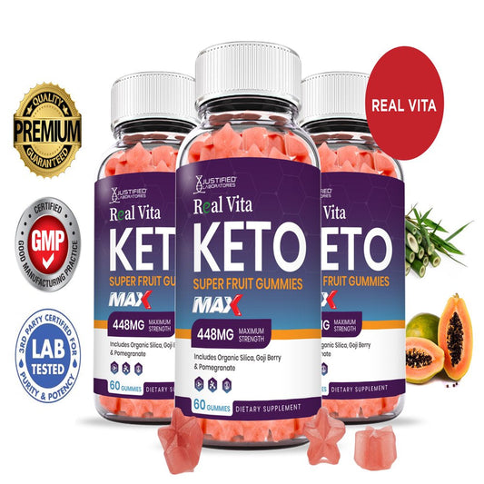 (3 Pack) Real Vita Keto Max Gummies Dietary Supplement 180 Gummys - Nutricity.com.au