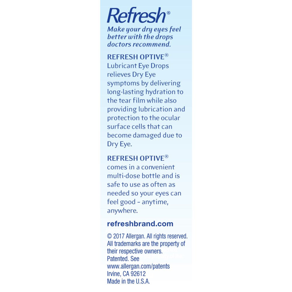 Refresh Optive Lubricant Eye Drops Preserved Tears, 15 Ml