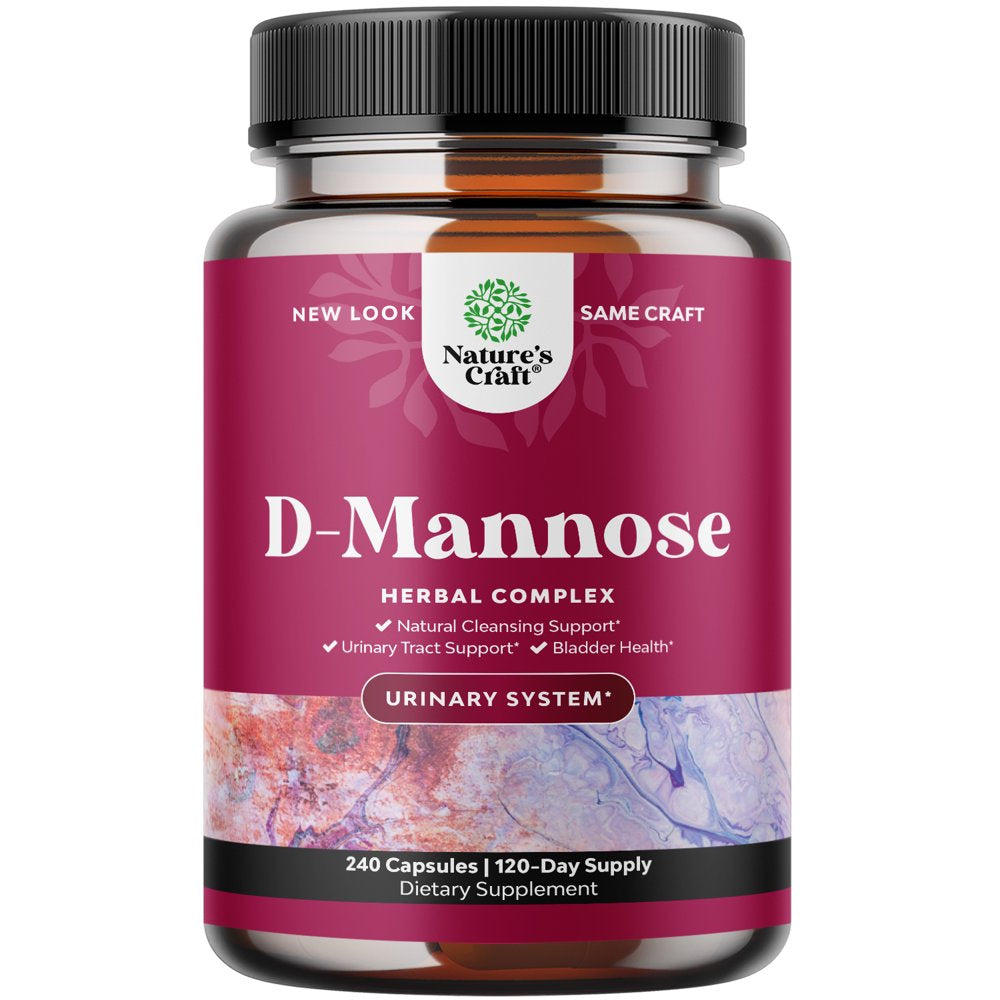 D Mannose with Cranberry Extract Capsules - D Mannose Capsules for Kidney Cleanse Liver Support and Urinary Tract Health for Women - D-Mannose with Cranberry Powder and Dandelion Extract- 240 Capsules