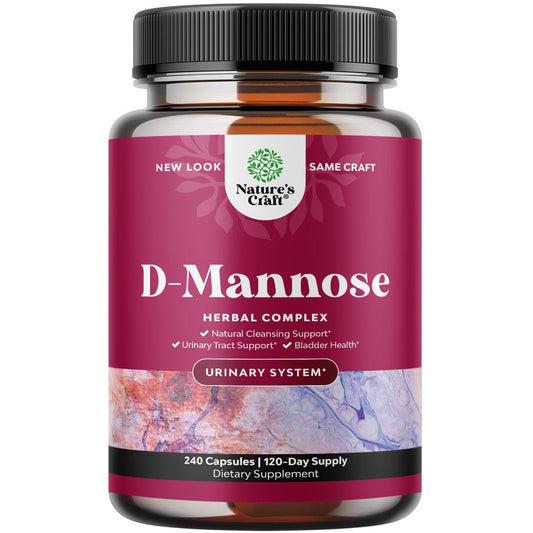 D Mannose with Cranberry Extract Capsules - D Mannose Capsules for Kidney Cleanse Liver Support and Urinary Tract Health for Women - D-Mannose with Cranberry Powder and Dandelion Extract- 240 Capsules