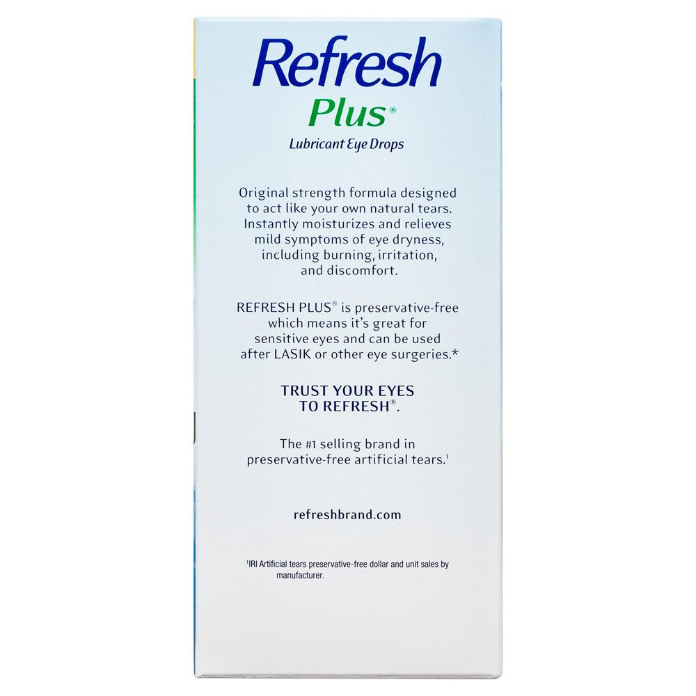 Refresh plus Lubricant Eye Drops Non-Preserved Tears, 70 Single-Use Containers, 0.01 Fl Oz (0.4 Ml)