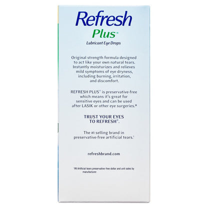 Refresh plus Lubricant Eye Drops Non-Preserved Tears, 70 Single-Use Containers, 0.01 Fl Oz (0.4 Ml)