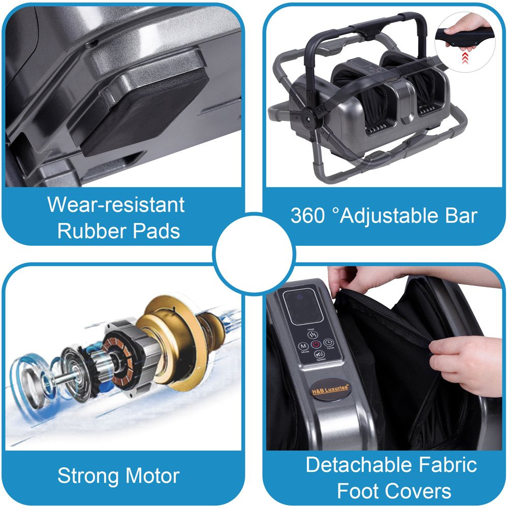 Electric Shiatsu Foot Massager Machine with Heat and Remote for Pain Relief, Kneading and Rolling Leg and Calf Circulation Massage for Plantar Fasciitis and Neuropathy, Gifts for Mother Women Men