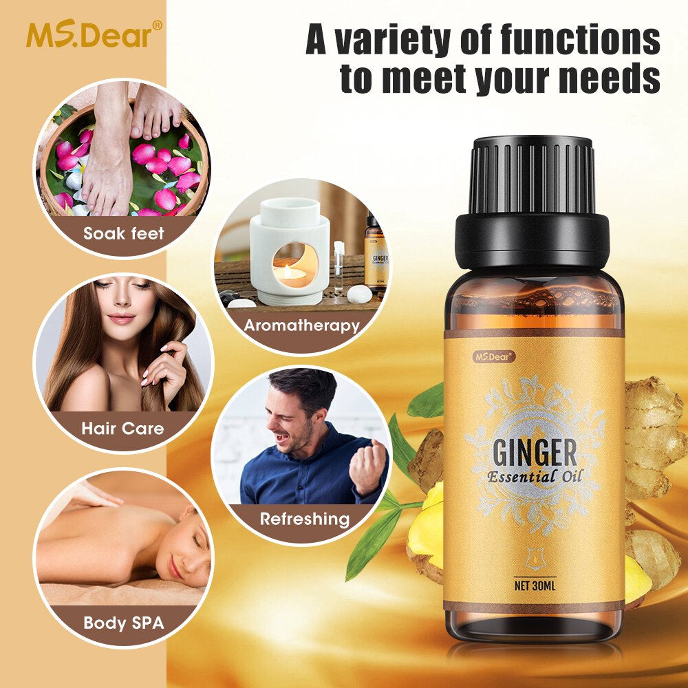 Dearbeauty Ginger Oil,100% Pure Ginger Oil for Weight Loss Belly Fat,Lymphatic Drainage Ginger Oil for Swelling