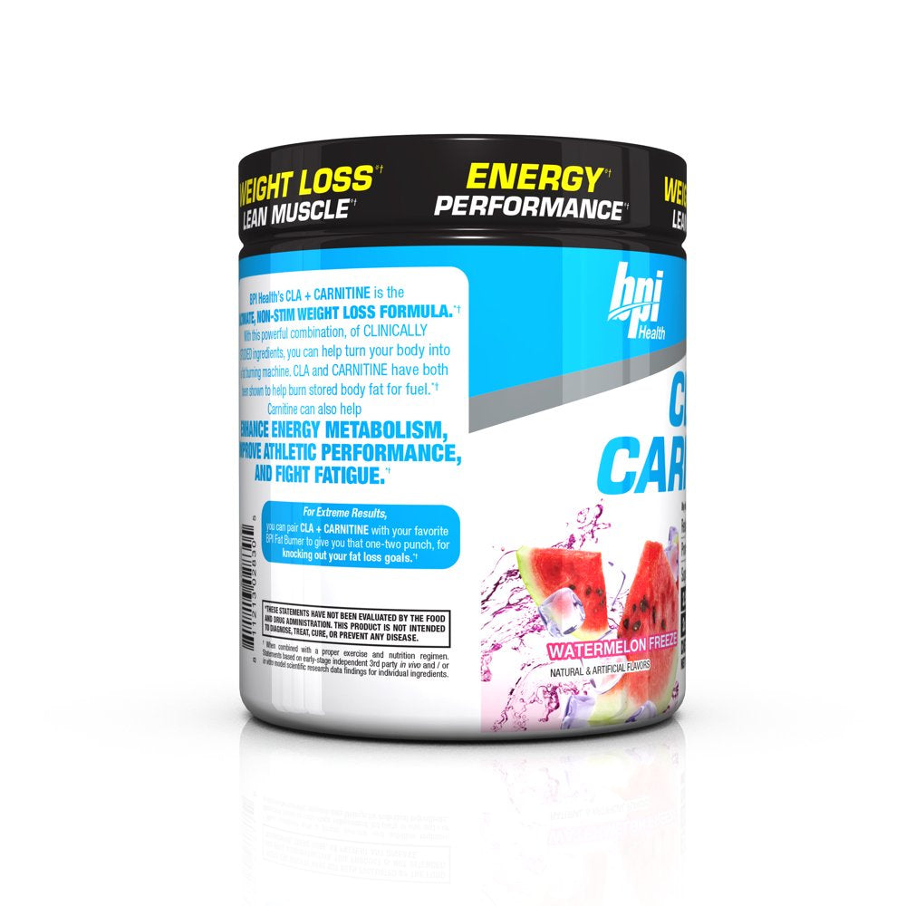 BPI Health CLA + Carnitine 50 Serving Non-Stim Weight Loss Formula - Watermelon Freeze Flavor