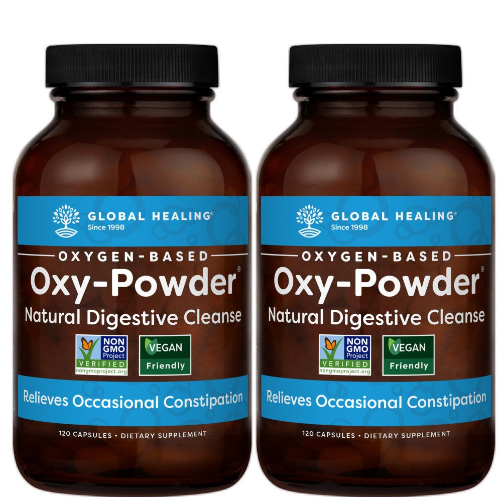 Global Healing Oxy-Powder Colon Cleanse(2-Pack) Detox Pills, 120 Capsules