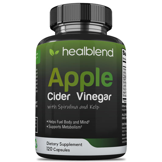 Healblend Apple Cider Vinegar with Spirulina and Kelp – Metabolism, Detox and Immune Support Formula - 120 Capsules