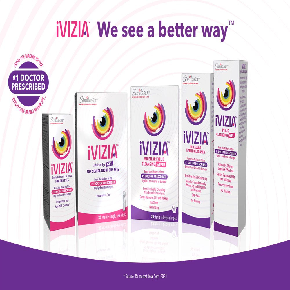 Ivizia Sterile Lubricant Eye Drops for Dry Eyes, Preservative-Free, Moisturizing, Dry Eye Relief, Contact Lens Friendly, 0.16 Oz Bottle