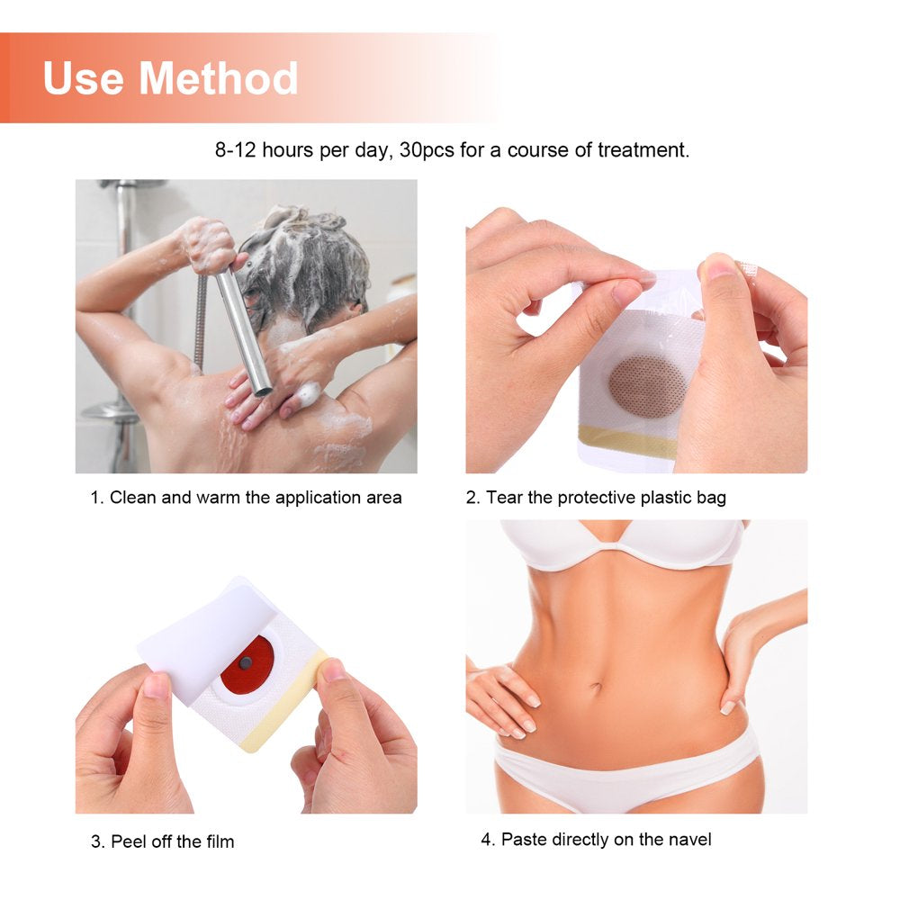 Gecheer 30Pcs Slim Patch Navel Sticker - Burning for Losing Weight Abdomen Slimming Patch Paste Belly Waist