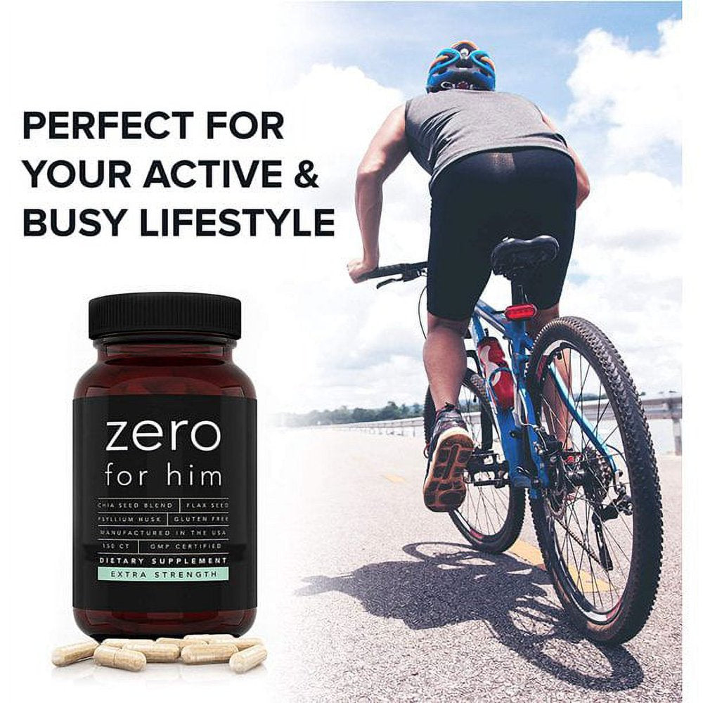 Zero for Him Extra Strength Vegan High Fiber Supplements, 150 Pills