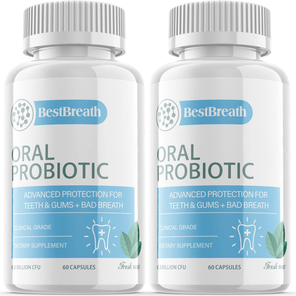 (2 Pack) Best Breath - Advanced Oral Probiotics Formula for Healthy Teeth and Gums, Fresh Breath, Ear, Nose, Throat, and Immune Health Supplement - 120 Capsules - Nutricity.com.au