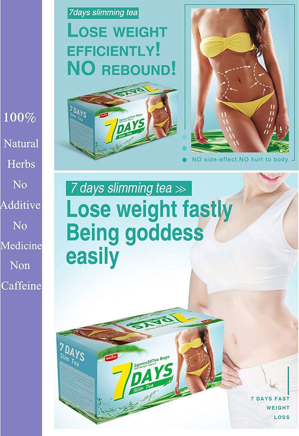 7 Days Skinny Fit Detox Tea Bags Weight Loss, Slimming Tea Organic Natural Skinny Herb no Laxative for Loating Belly Fat Everyday and Night - 20 Packs (7 Days Slim Tea)
