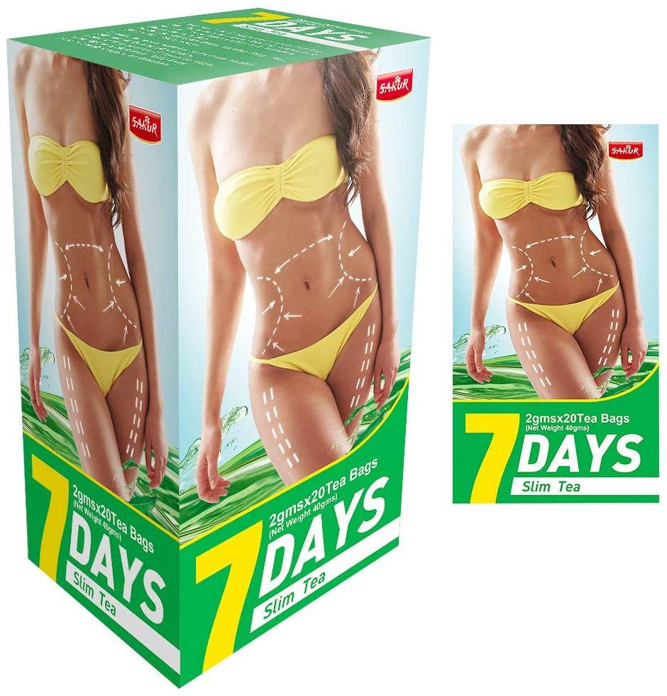 7 Days Skinny Fit Detox Tea Bags Weight Loss, Slimming Tea Organic Natural Skinny Herb no Laxative for Loating Belly Fat Everyday and Night - 20 Packs (7 Days Slim Tea)