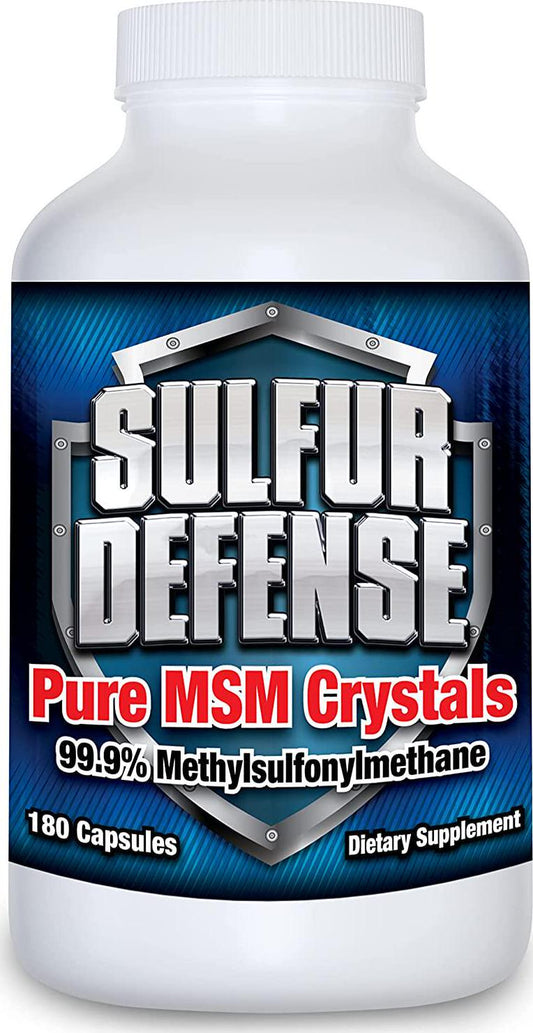 7 Lights Sulfur Defense, MSM Crystals (99.9% Methylsulfonylmethane), Made in The USA, 180 Caps