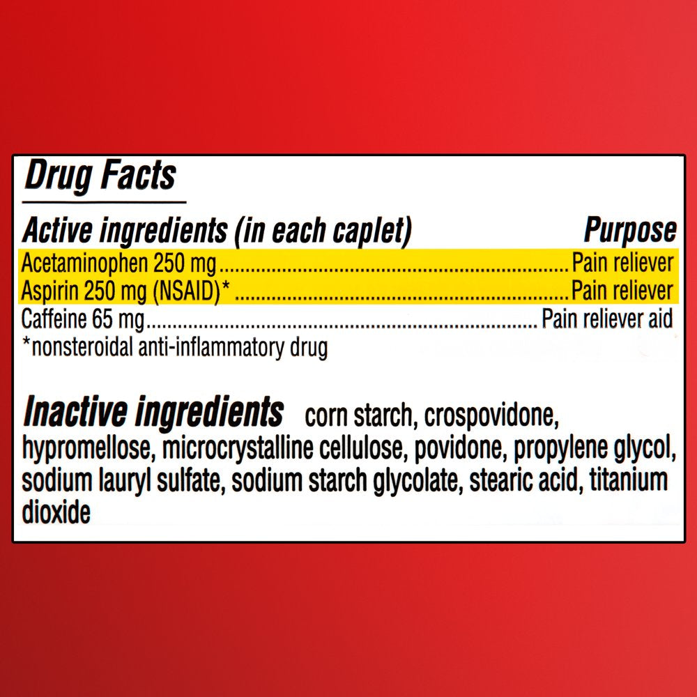 Equate Extra Strength Headache Relief Caplets, 200 Count