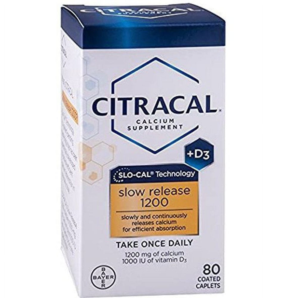 Citracal Slow Release W/ Vitamin D3 1200 Calcium Absorbtion 80 Ct, 3-Pack