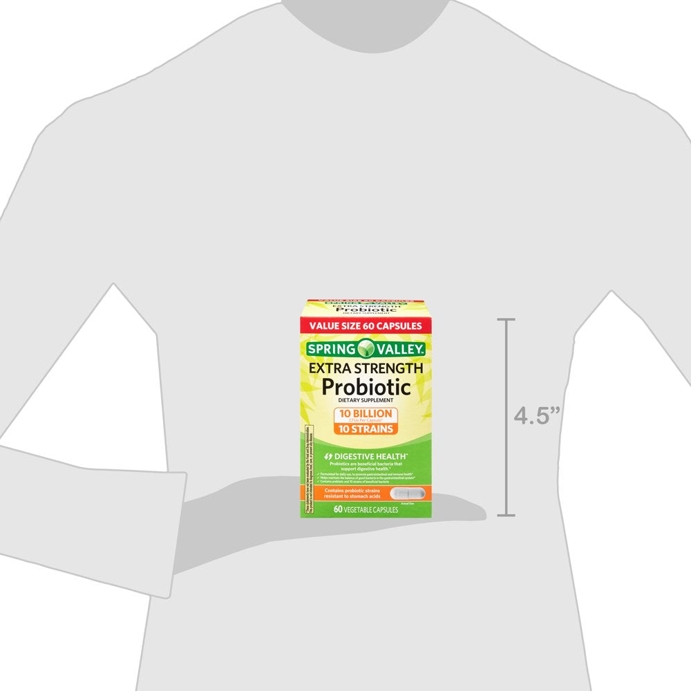 Spring Valley Extra Strength Probiotic Vegetable Capsules, 60 Count