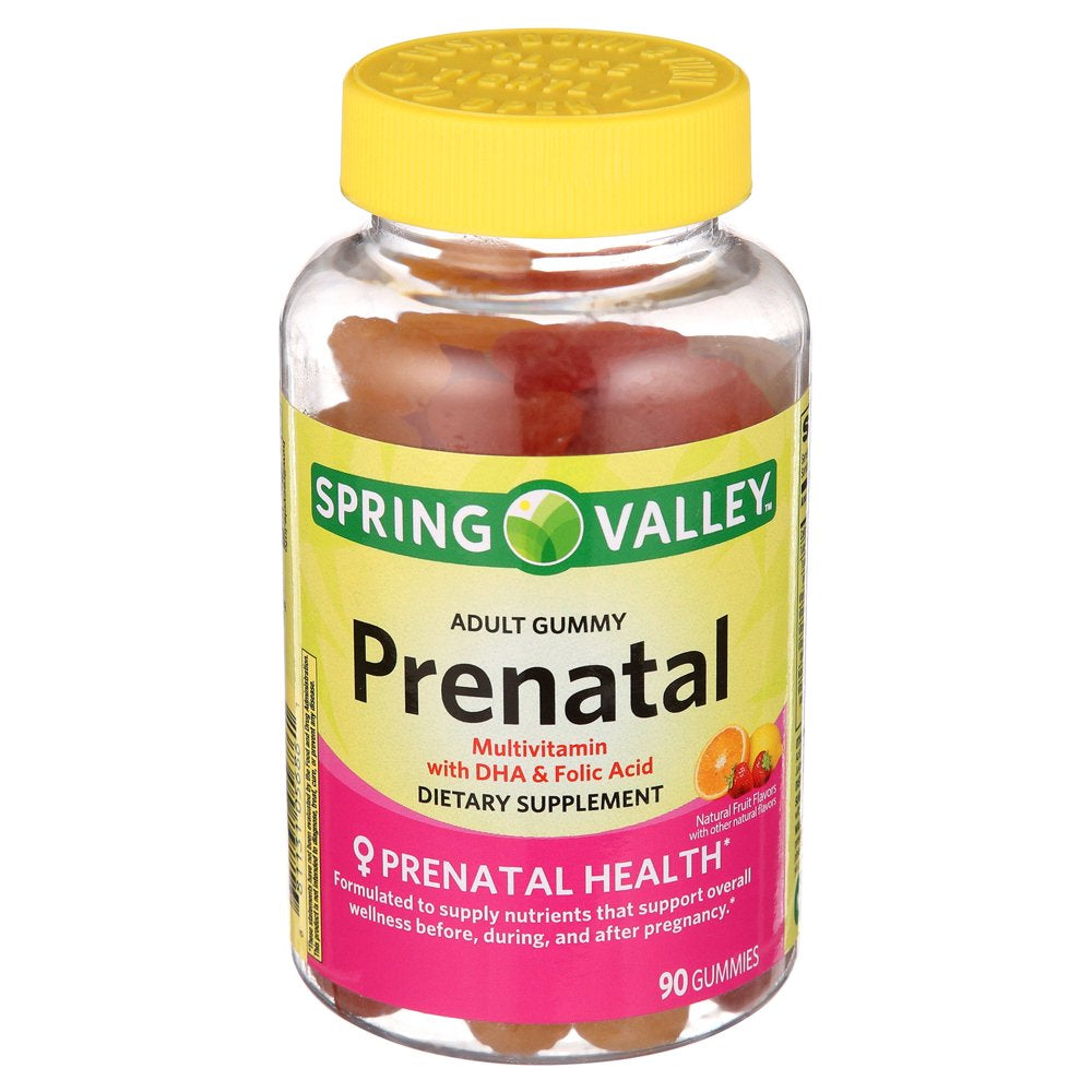 Spring Valley Prenatal Multivitamin Gummies with DHA and Folic Acid, 90 Count