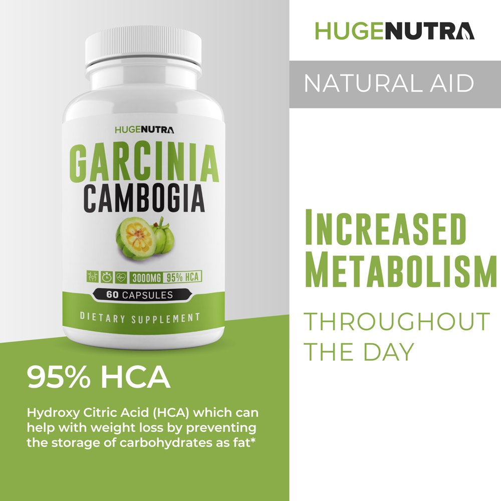 Garcinia Cambogia Extract - 95% HCA 3000Mg Capsules - Weight Loss Supplement - Burn Fat & Boost Metabolism, Highest Potency Diet Pills for Men & Women