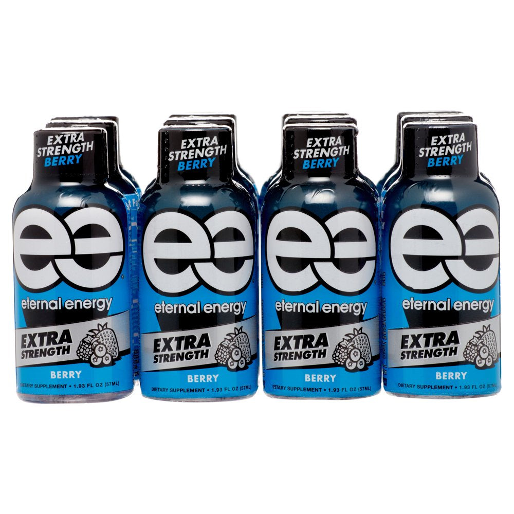 Eternal Energy Shot, Extra Strength, Berry 1.93 Oz, 12 Count