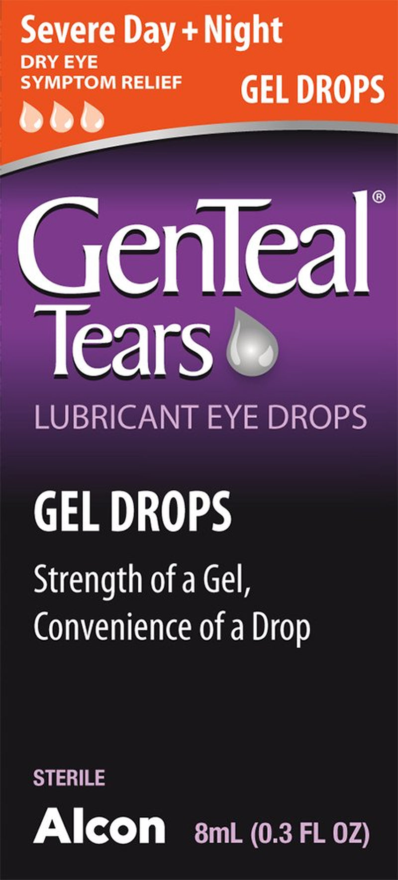Genteal Tears Severe Day + Night Gel Lubricant Eye Drops, 0.3 Fl Oz
