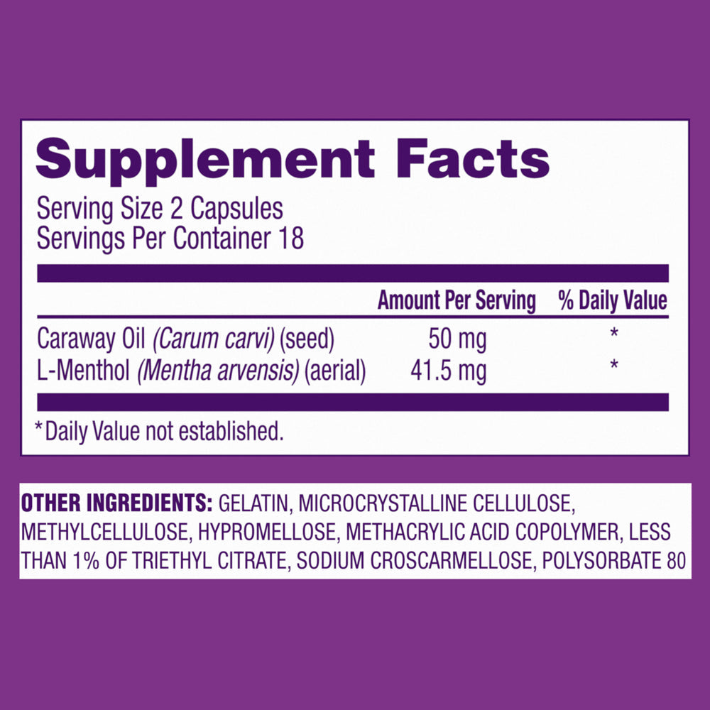 Fdgard Digestive Health Supplement with Caraway Oil & L-Menthol for Occasional Nausea, Bloating & Upset Stomach†, 36Ct (Packaging May Vary)