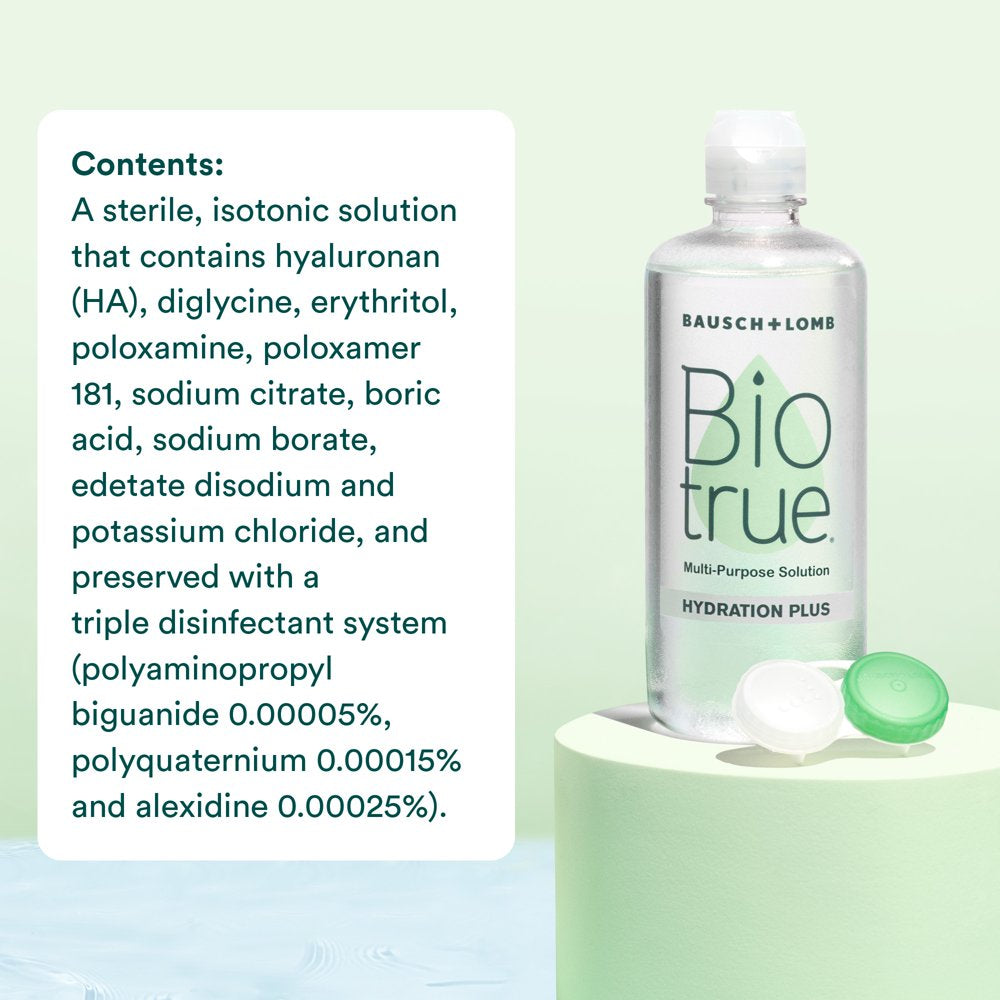 Biotrue Hydration plus Multi-Purpose Contact Lens Solution for Soft Contact Lenses, 4 FL OZ