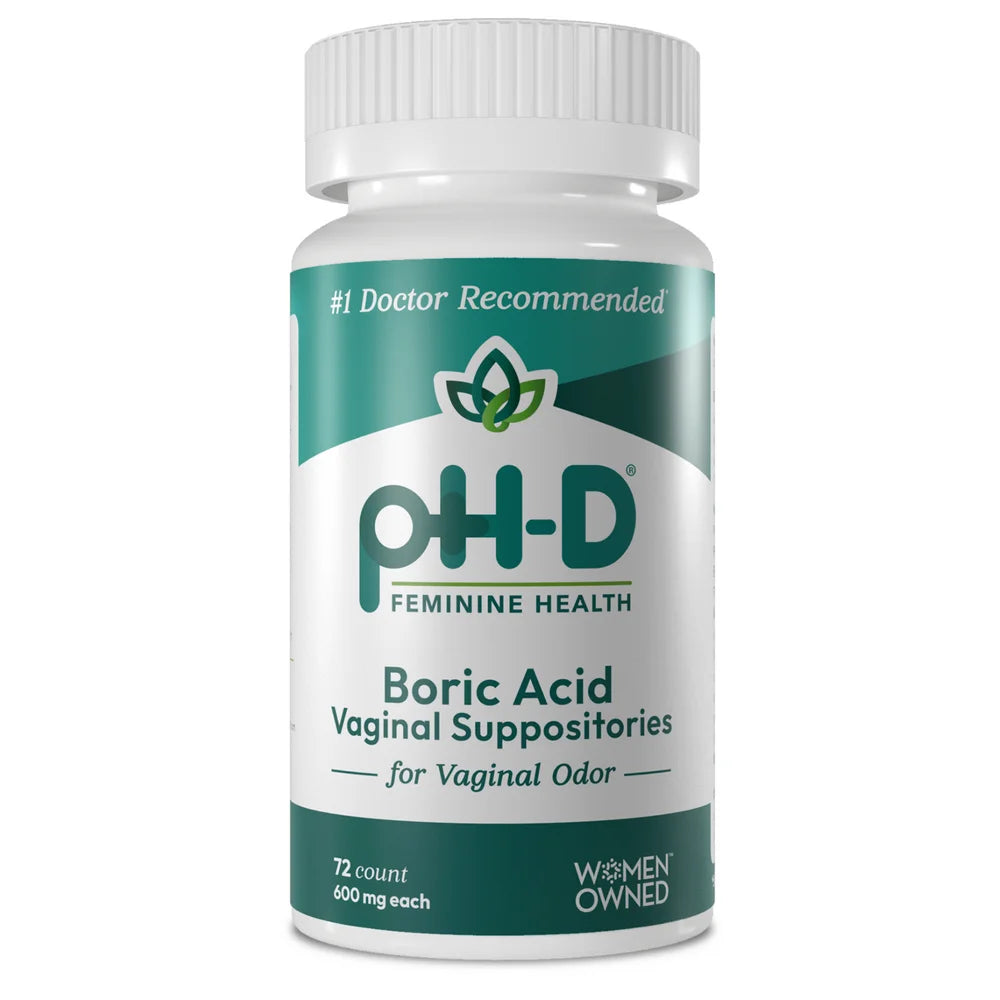 Ph-D Feminine Health, Boric Acid Vaginal Suppositories, 72 Count