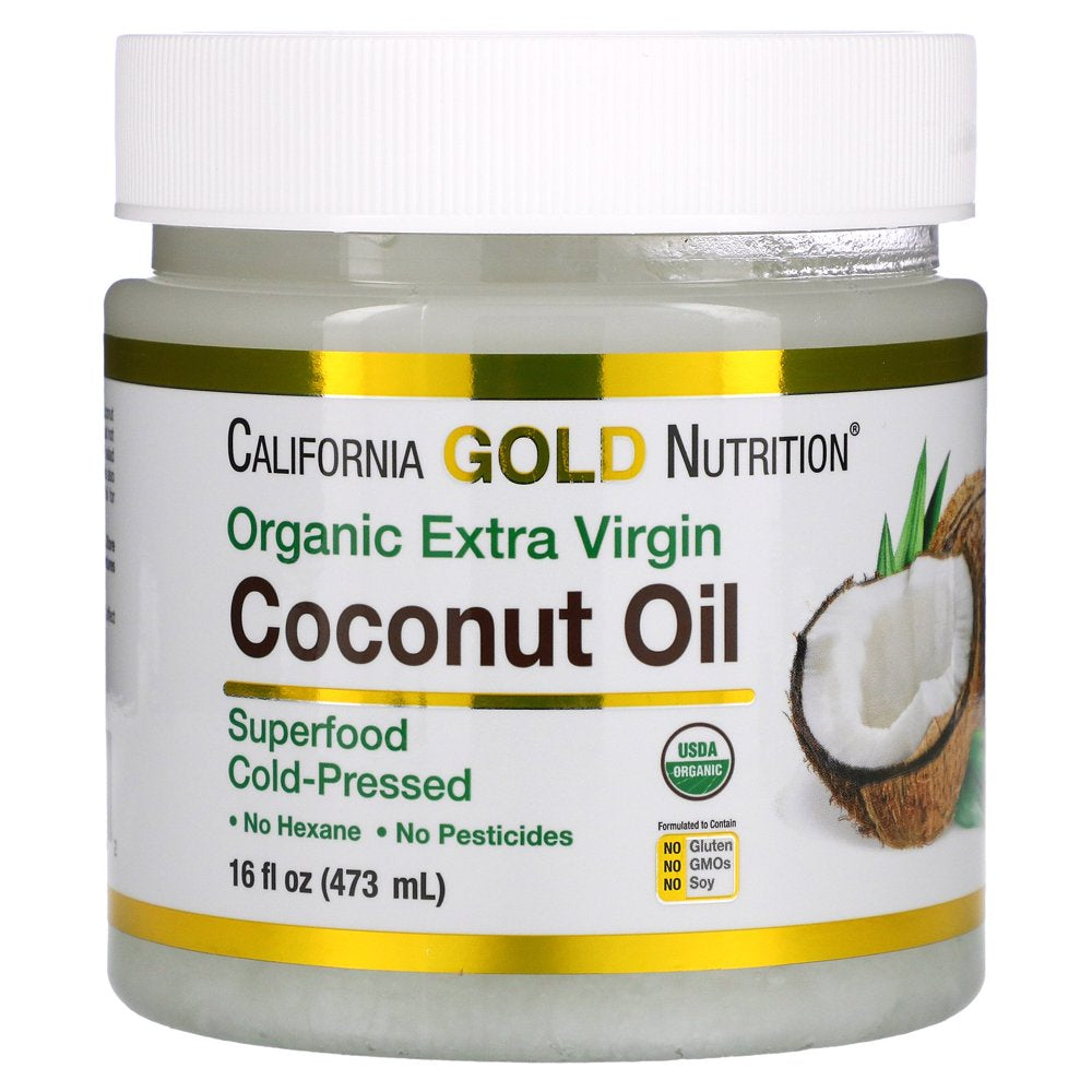 California Gold Nutrition, SUPERFOODS - Cold Pressed Organic Extra Virgin Coconut Oil, 16 Fl Oz