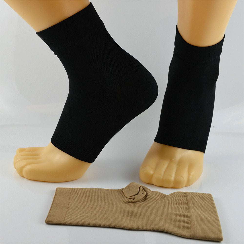 Ankle Compression Sleeve Open Toe Compression Socks for Swelling Plantar Fasciitis Sprain Neuropathy Foot Brace Support