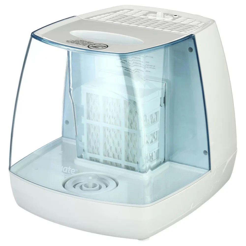 Equate 1.1 Gallon 250 Sq Ft Invisible Cool Mist Humidifier, White & Blue