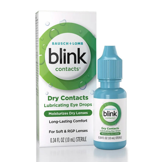 Blink Contacts Lubricating Eye Drops for Soft & Rgp Lenses, 0.34 Fl. Oz.