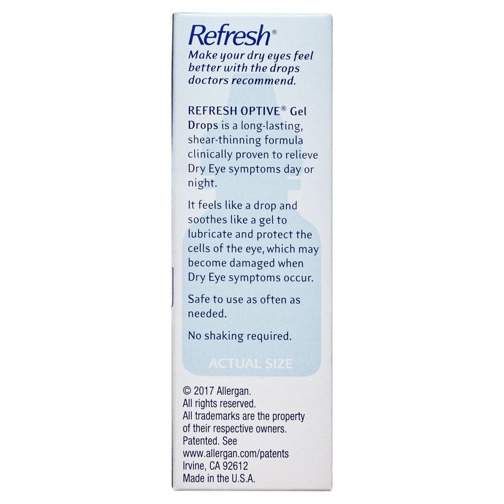 Refresh Optive Gel Drops Lubricant Eye Gel Preserved Tears, 10 Ml