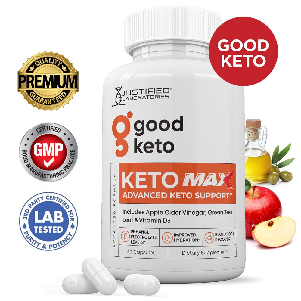 Good Keto ACV MAX Pills 1675Mg Alternative to Gummies Dietary Supplement 60 Capsules