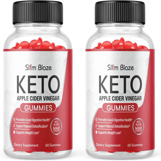 (2 Pack) Slim Blaze Keto ACV Gummies - Supplement for Weight Loss - Energy & Focus Boosting Dietary Supplements for Weight Management & Metabolism - Fat Burn - 120 Gummies - Nutricity.com.au