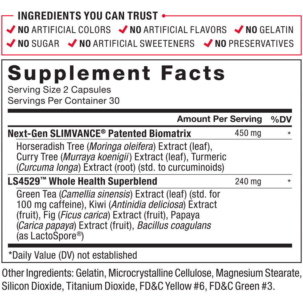 Force Factor Probioslim with Next-Gen SLIMVANCE Probiotic Fat Burner for Women and Men, 60 Capsules