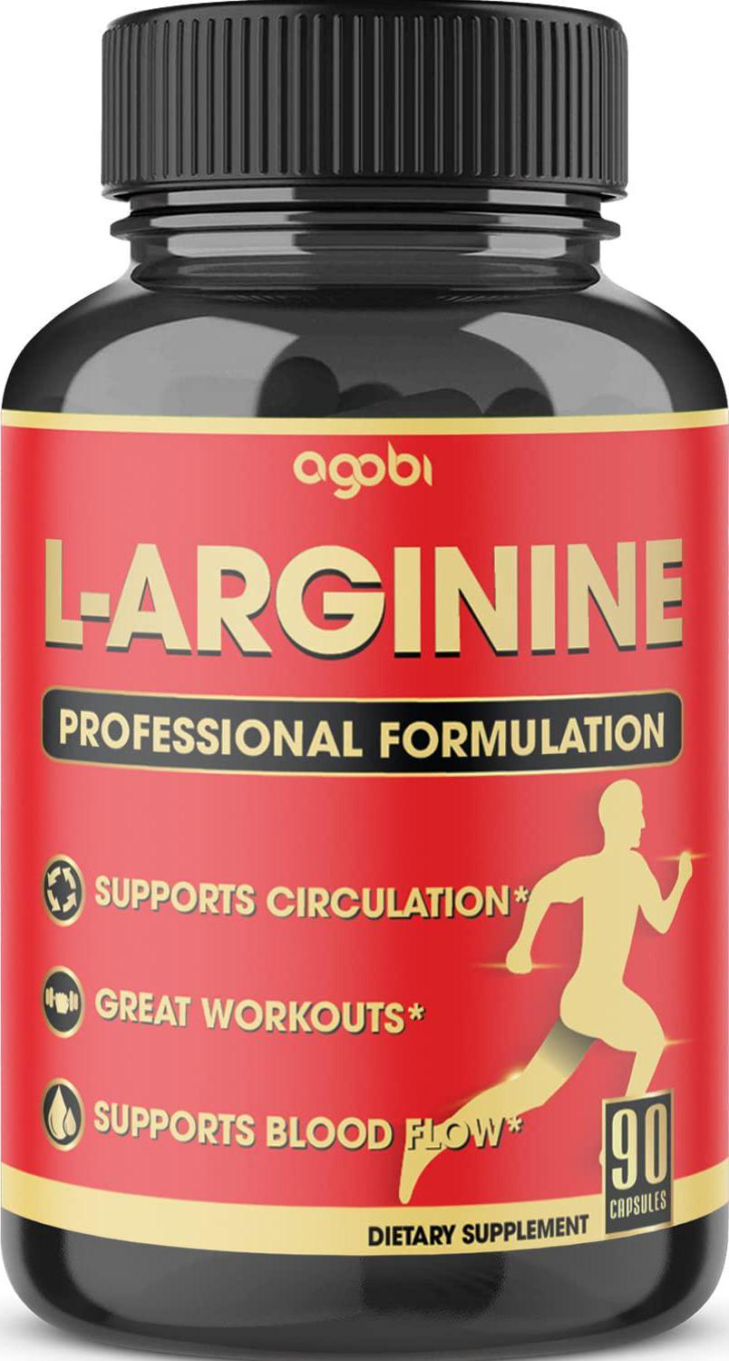 7in 1 L-arginine Capsules With Extra Ca, Vit B3 For Healthy Circulation and Workouts Daily Support For Men And Women - Usa Manufactured Supplement 90 Vegan Capsules