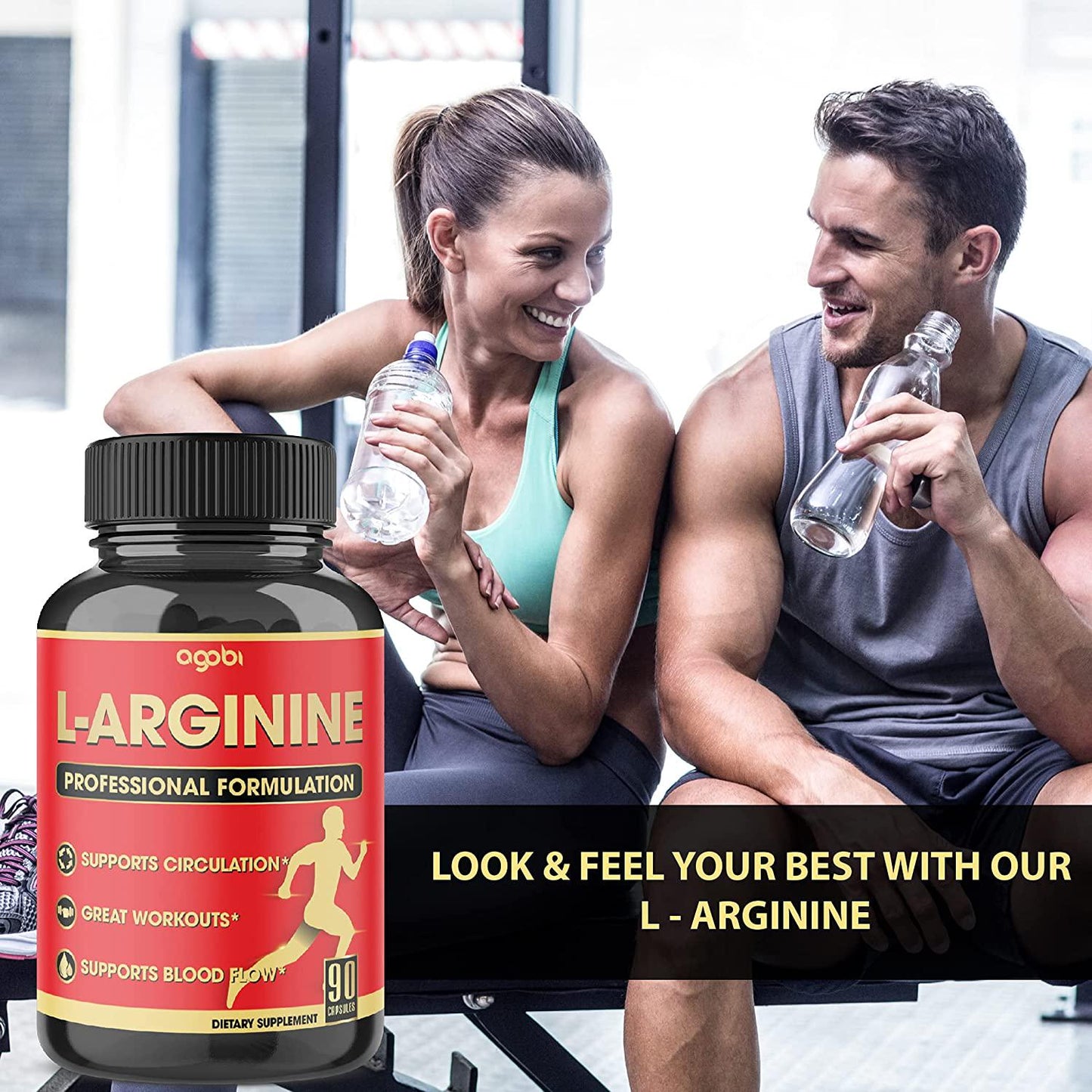 7in 1 L-arginine Capsules With Extra Ca, Vit B3 For Healthy Circulation and Workouts Daily Support For Men And Women - Usa Manufactured Supplement 90 Vegan Capsules