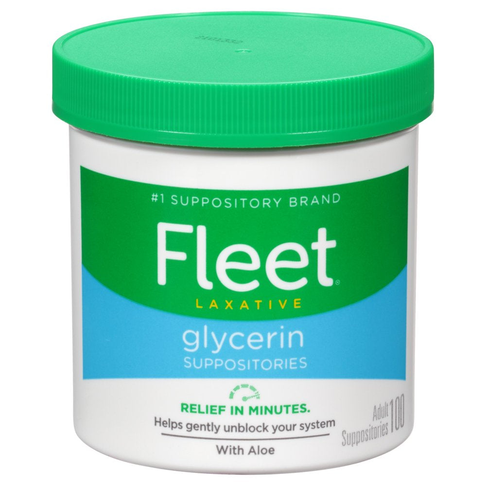 Fleet Laxative Glycerin Suppositories Adult Suppositories, 100 Count