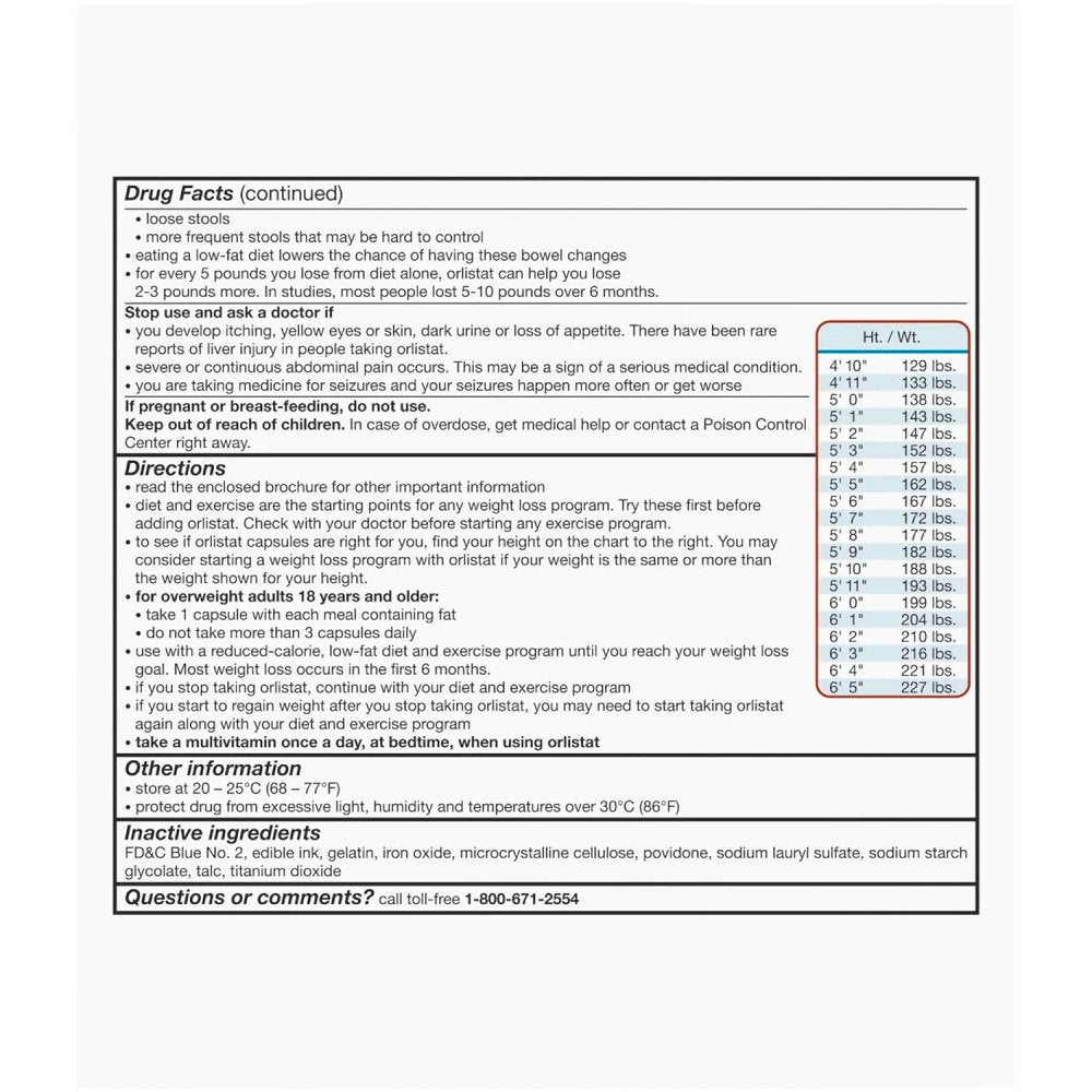 Alli Diet Weight Loss Supplement Pills Orlistat 60Mg Capsules 170 Count .