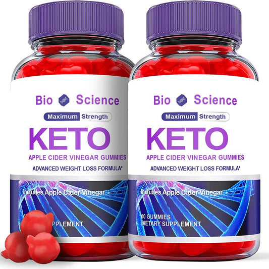 (2 Pack) Bioscience Keto ACV Gummies - Energy & Focus Boosting Dietary Supplements for Weight Management & Metabolism - Fat Burn - 120 Gummies - Nutricity.com.au
