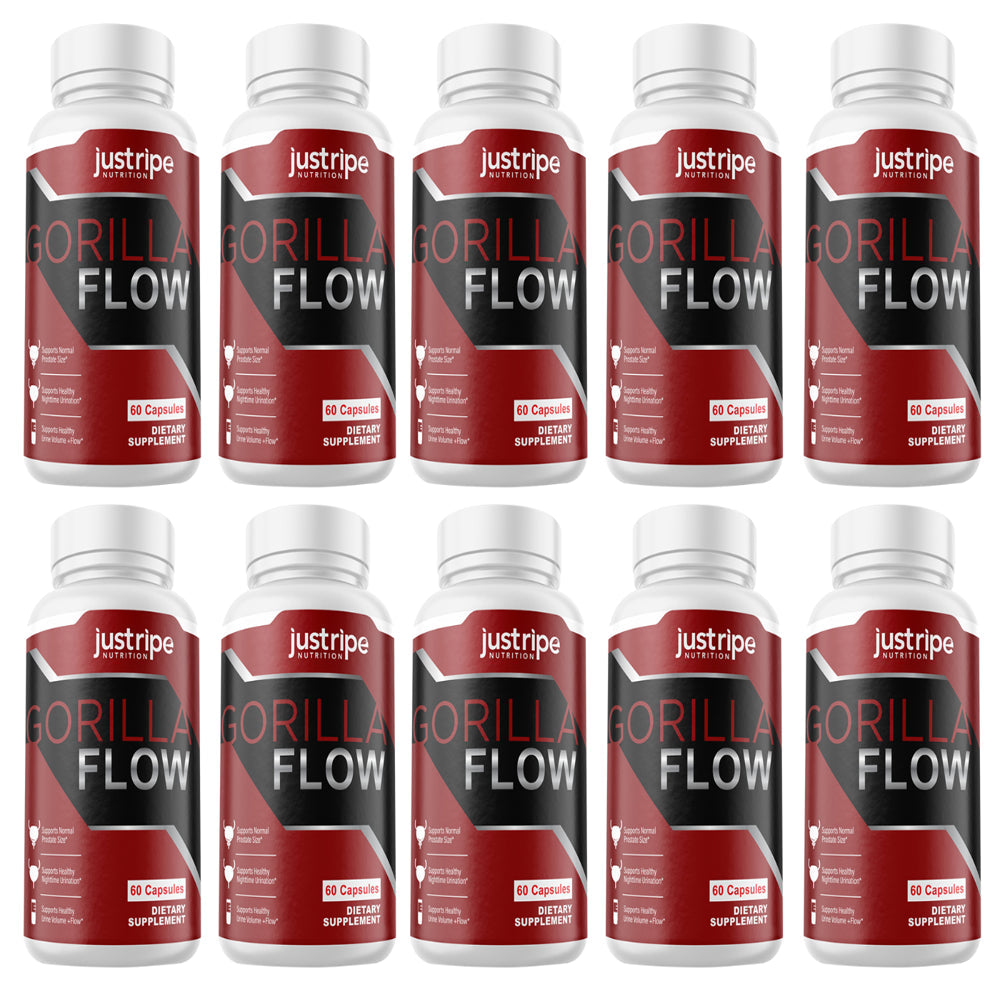 10 Pack Gorilla Flow Capsules Extra Strength Mens Supplement- 60 Capsules
