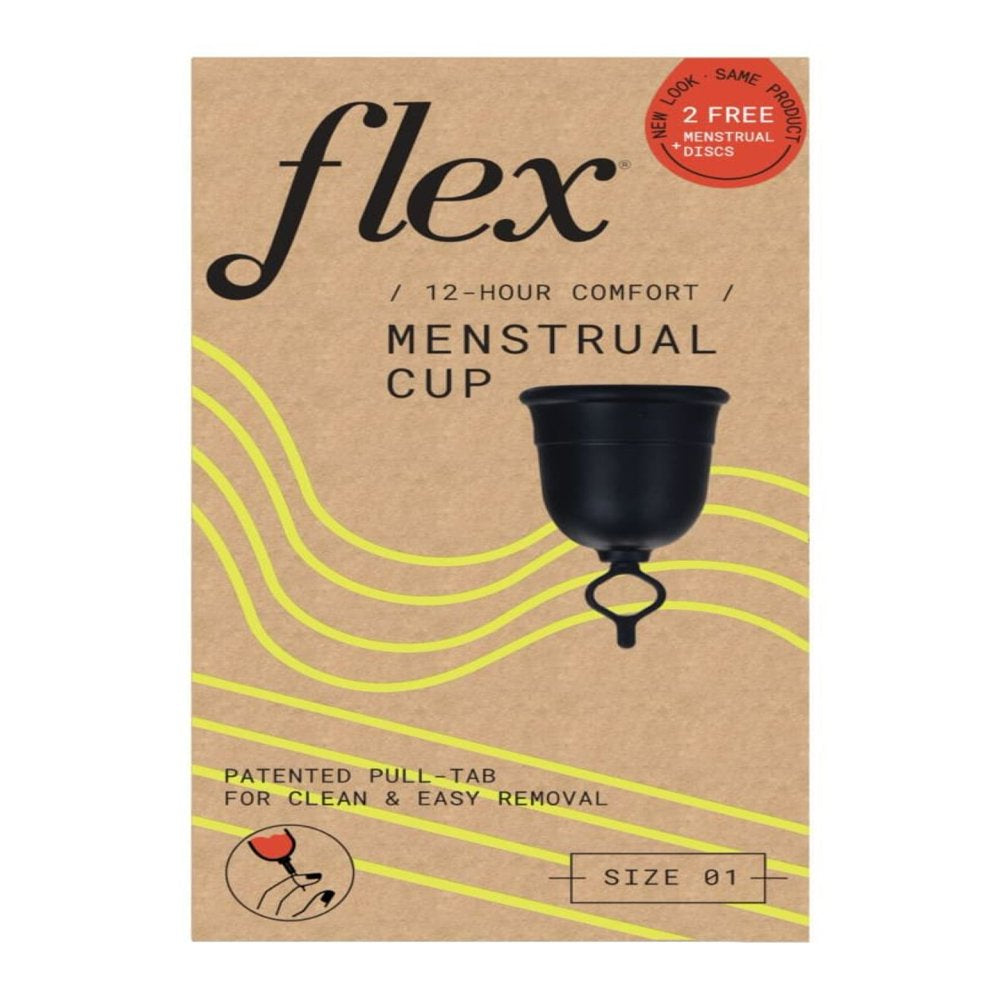 Flex Reusable Menstrual Cup Size 1 with 2 Free Flex Disposable Menstrual Discs