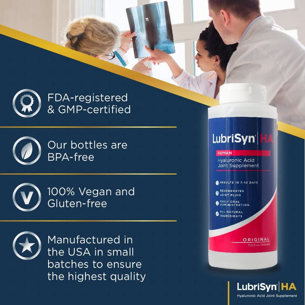 Lubrisyn HA Original Unflavored Liquid Joint Supplement Made in USA for Human Use: Proprietary Vegan Formula to Promote Joint Health and Advanced Support for Optimal Joint Health - 30 Day Supply