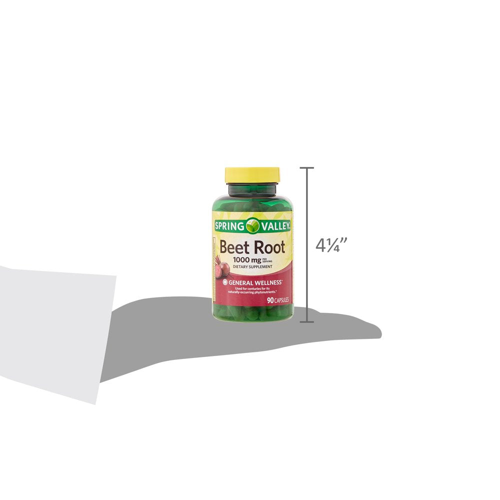 Spring Valley Beet Root Dietary Supplement, 1000 Mg, 90 Count
